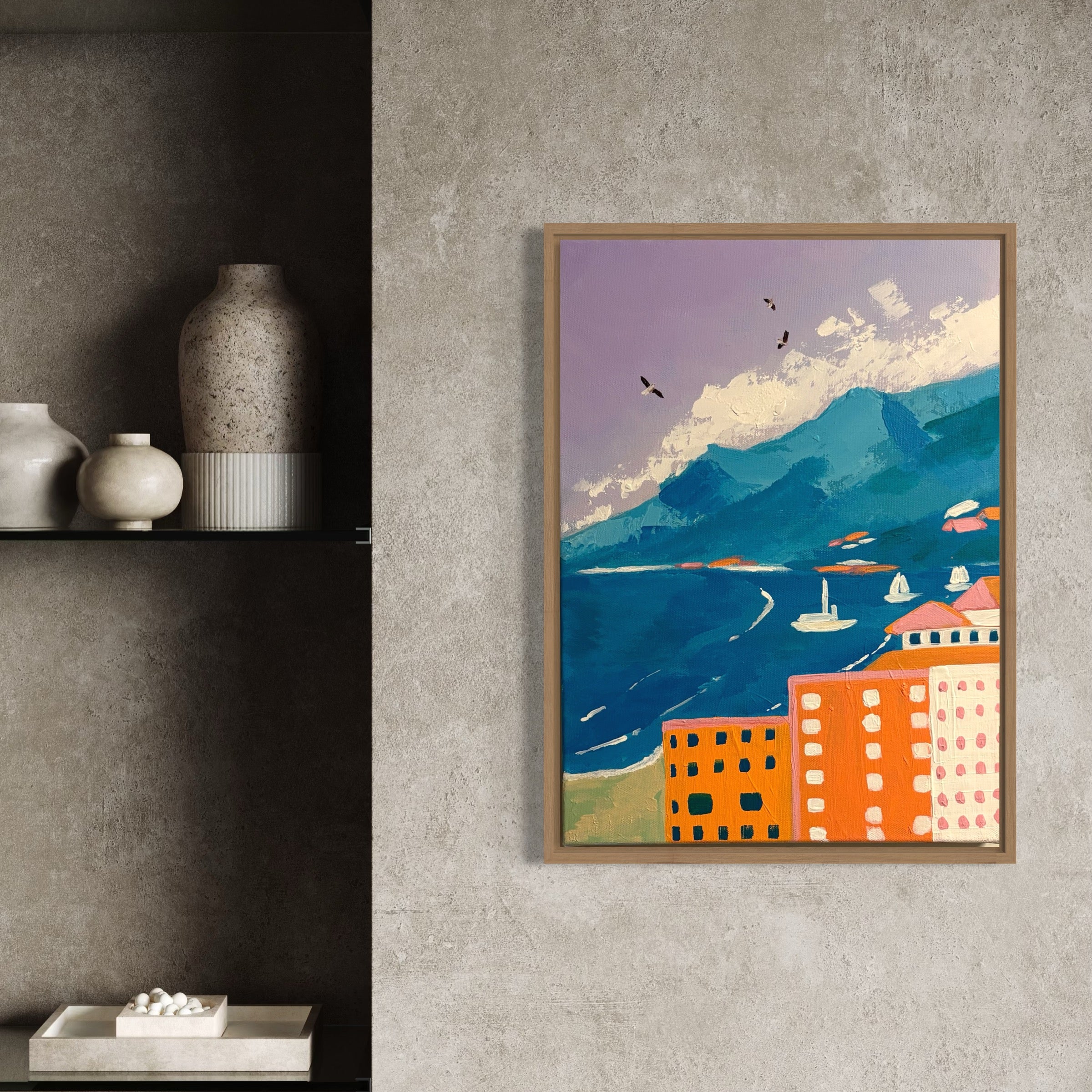 Boats and Birds — Original Painting